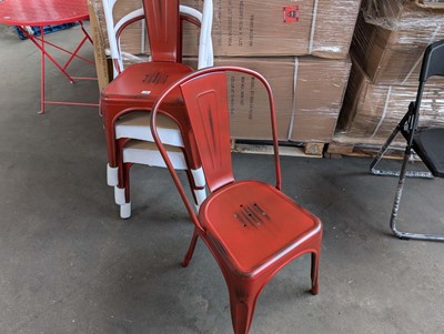 Lot 247 - Set of 4 vintage red effect metal stacking...