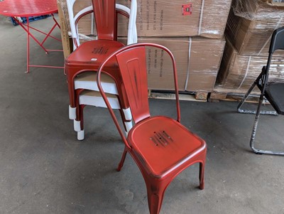 Lot 248 - Set of 4 vintage red effect metal stacking...