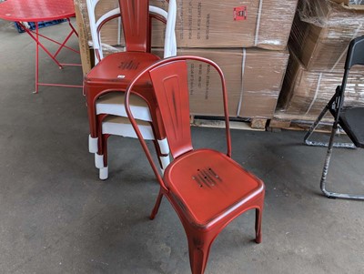 Lot 249 - Set of 4 vintage red effect metal stacking...