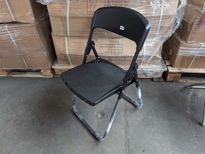 Lot 253 - 4 black metal frame folding chairs