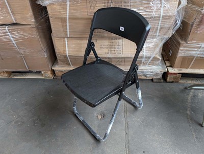 Lot 254 - 4 black metal frame folding chairs
