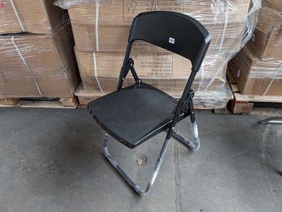 Lot 257 - 4 black metal frame folding chairs