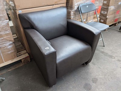 Lot 265 - Brown leather effect tub chair (unboxed)