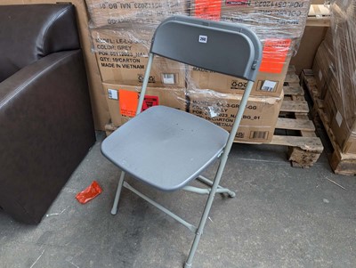 Lot 270 - 4 metal grey folding chairs