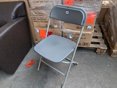 Lot 272 - 4 metal grey folding chairs