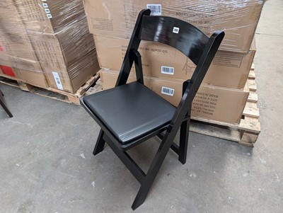 Lot 289 - 4 black wooden frame folding chairs