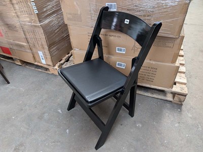 Lot 290 - 4 black wooden frame folding chairs