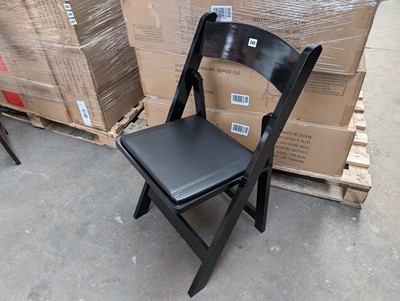Lot 291 - 4 black wooden frame folding chairs
