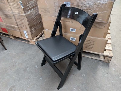 Lot 292 - 4 black wooden frame folding chairs