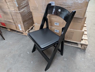 Lot 293 - 4 black wooden frame folding chairs