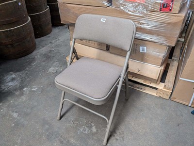 Lot 298 - 4 metal framed and upholstered folding chairs