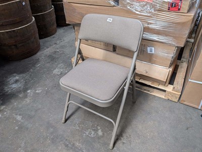 Lot 299 - 4 metal framed and upholstered folding chairs