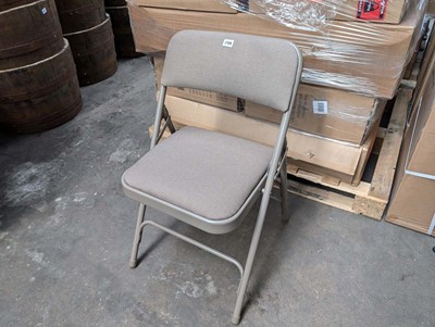 Lot 300 - 4 metal framed and upholstered folding chairs