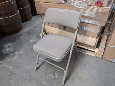 Lot 302 - 4 metal framed and upholstered folding chairs