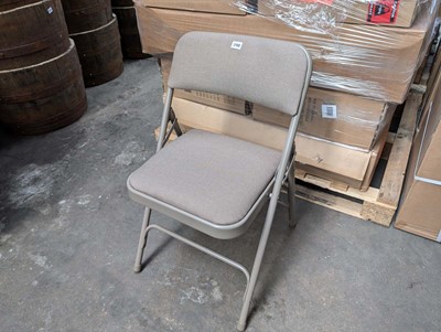 Lot 304 - 4 metal framed and upholstered folding chairs