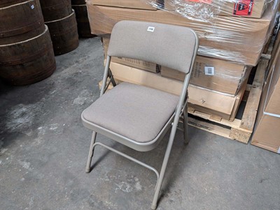 Lot 305 - 4 metal framed and upholstered folding chairs