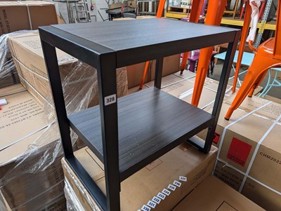 Lot 328 - 60cm wide low level 2 tier table (built)