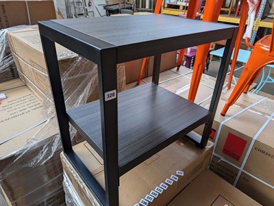 Lot 333 - 60cm wide low level 2 tier table (boxed)