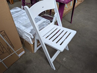 Lot 413 - 4 plastic folding chairs in white, (boxed)