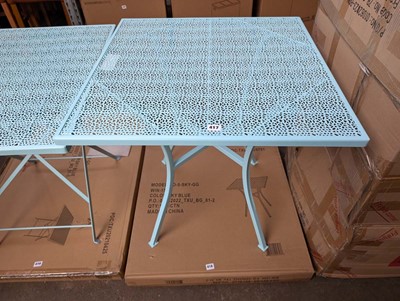 Lot 417 - 70cm square top table in light blue (unboxed)