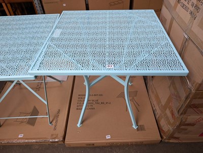 Lot 418 - 70cm square top table in light blue (boxed)