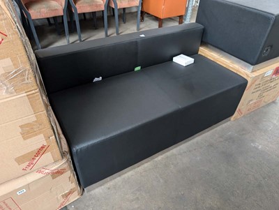 Lot 419 - 130cm black leather effect reception type 2...