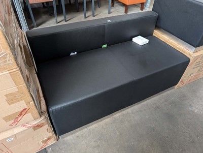 Lot 420 - 130cm black leather effect reception type 2...