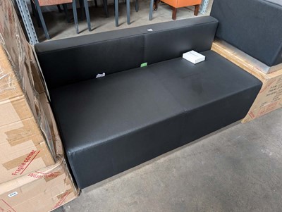 Lot 421 - 130cm black leather effect reception type 2...
