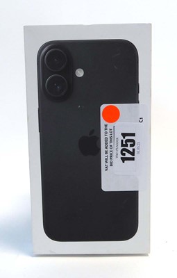 Lot Apple iPhone 16, 128GB, Black, model A3287, boxed