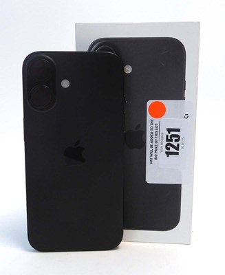 Lot Apple iPhone 16, 128GB, Black, model A3287, boxed