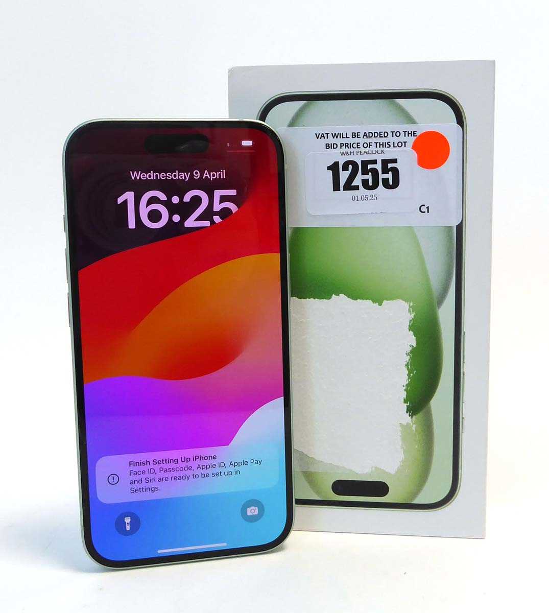 Lot Apple iPhone 15, 128GB, Green, model A3090, boxed