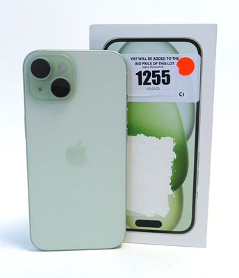 Lot Apple iPhone 15, 128GB, Green, model A3090, boxed