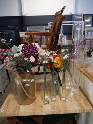 Lot 1087 - An assortment of glass vases and artificial...