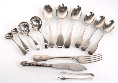 Lot 358 - A group of Georgian and later silver...