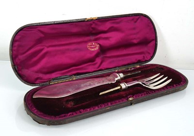 Lot 361 - A pair of Victorian silver fish serving blades,...
