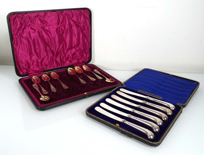 Lot 366 - A set of eight Victorian silver and parcel...