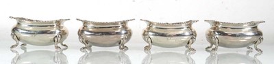 Lot 367 - A set of four Edwardian silver salts of...