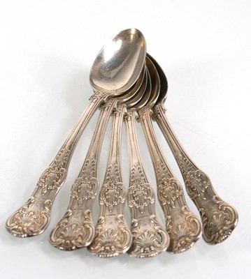 Lot 370 - A set of six Victorian silver Kings pattern...