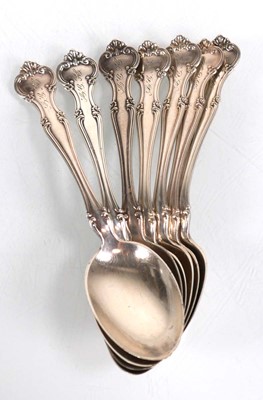 Lot 371 - A set of seven American silver teaspoons...
