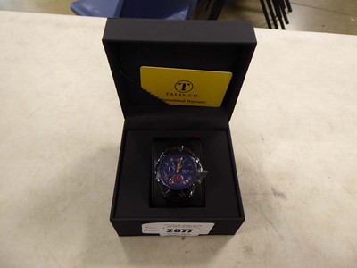 Lot 2077 - Talis & Co. moonphase wristwatch with blue...