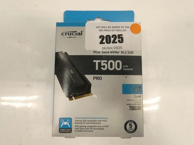 Lot 2025 - Crucial T500 PCIe Gen4 NVMe M.2 4TB SSD