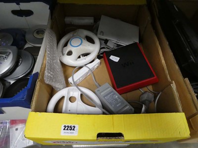 Lot 2252 - Nintendo Wii together with steering wheel...