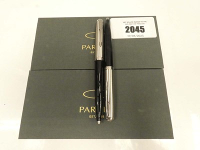 Lot 2045 - 2x cased Parker 51 Black ballpoint pens