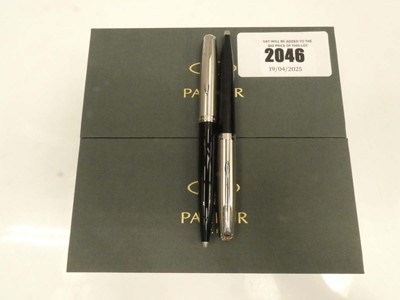 Lot 2046 - 2x cased Parker 51 Black ballpoint pens