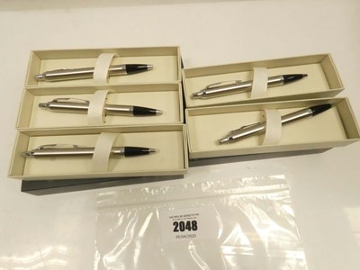 Lot 2048 - 5x Parker IM Brushed Metal with Chrome Trim...
