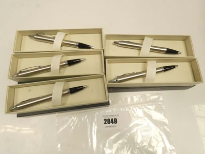 Lot 2049 - 5x Parker IM Brushed Metal with Chrome Trim...