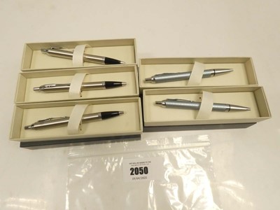 Lot 2050 - 3x Parker IM Brushed Metal with Chrome Trim...