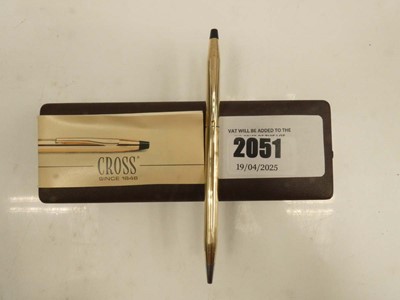 Lot 2051 - Vintage Cross 1/20 12kt gold filled ballpoint...