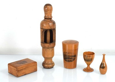 Lot 42 - A Tunbridge ware egg cup together with a...
