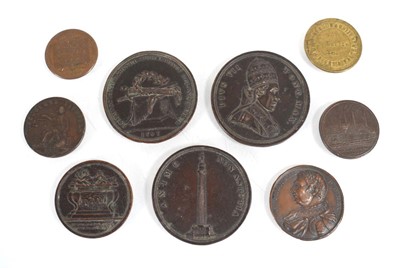 Lot 52 - A group of trade tokens and miniature plaques...